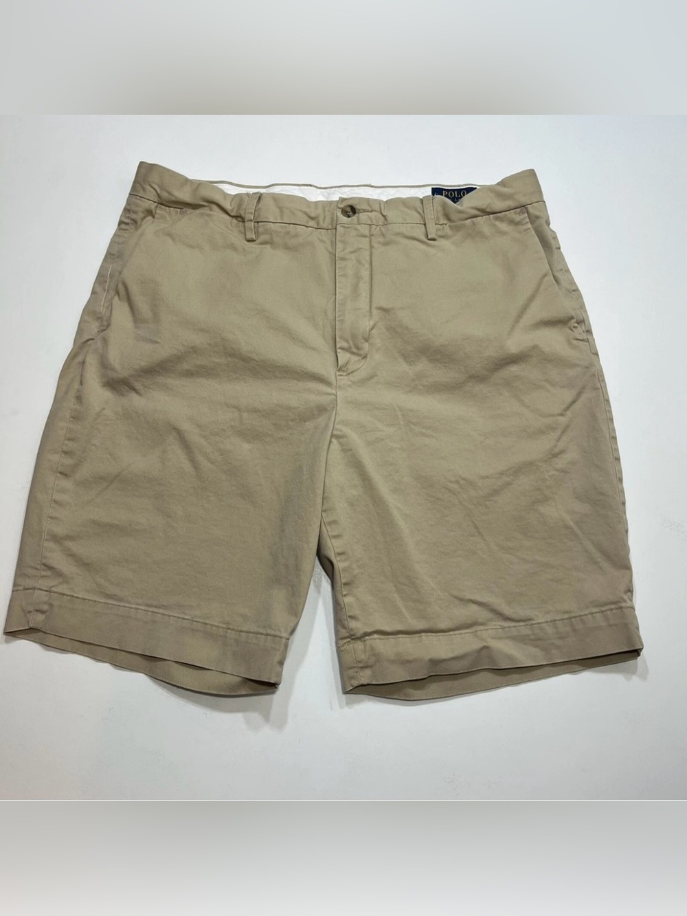 Mens Polo Ralph Lauren Khaki Chino Shorts, Size 36, Inseam 9"